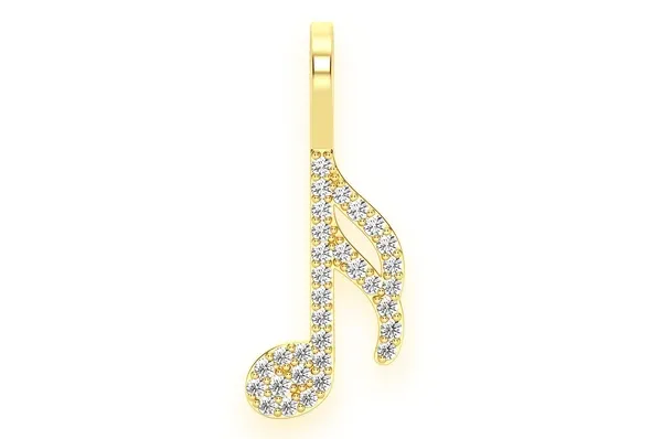 0.15CTW Diamond Music Note Pendant