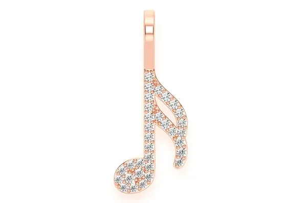 0.15CTW Diamond Music Note Pendant