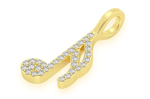 0.15CTW Diamond Music Note Pendant
