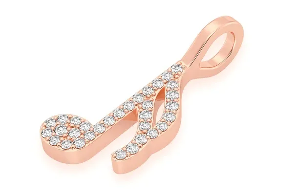 0.15CTW Diamond Music Note Pendant