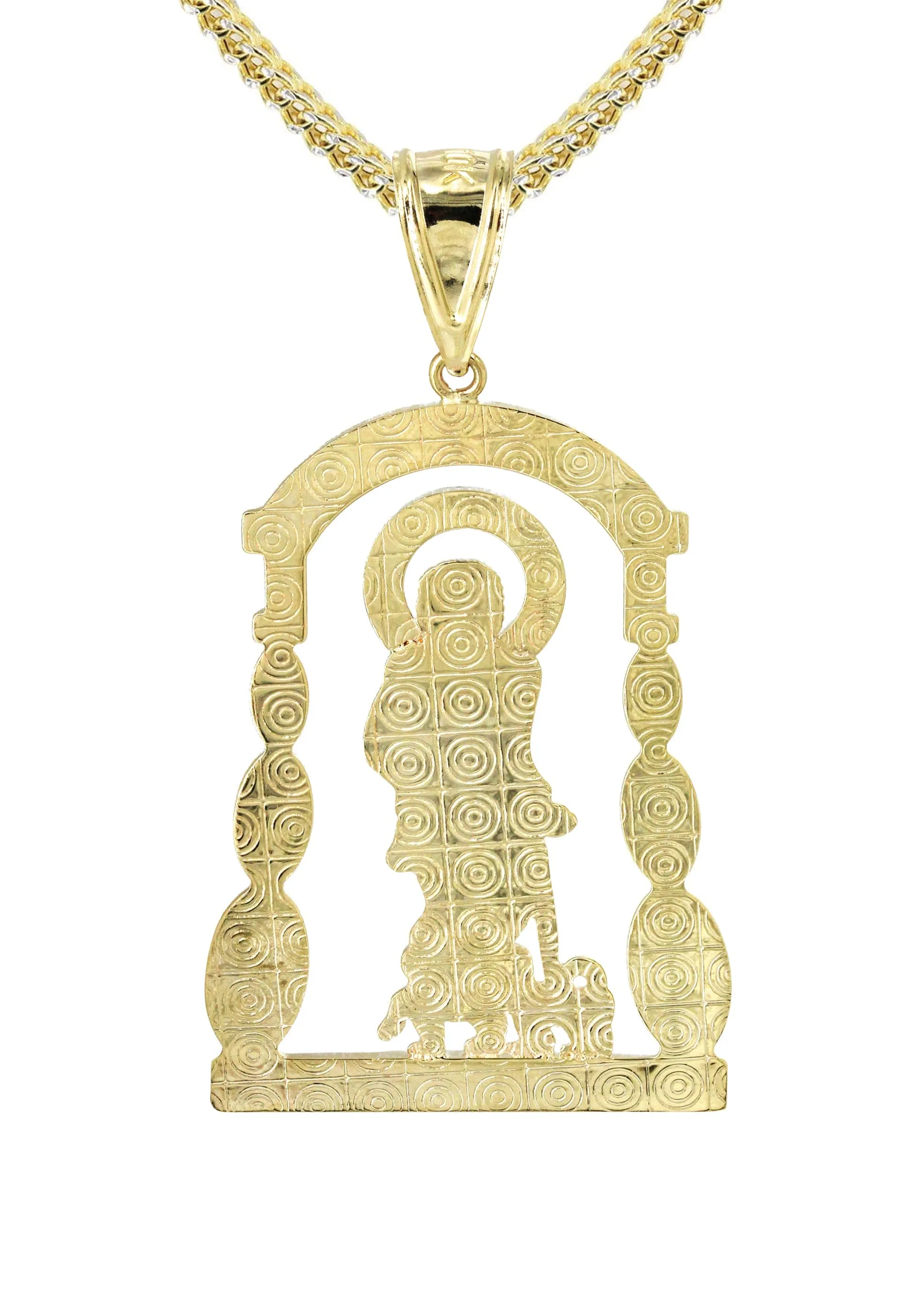 10K Yellow Gold Saint Lazaro Necklace | Appx. 16 Grams