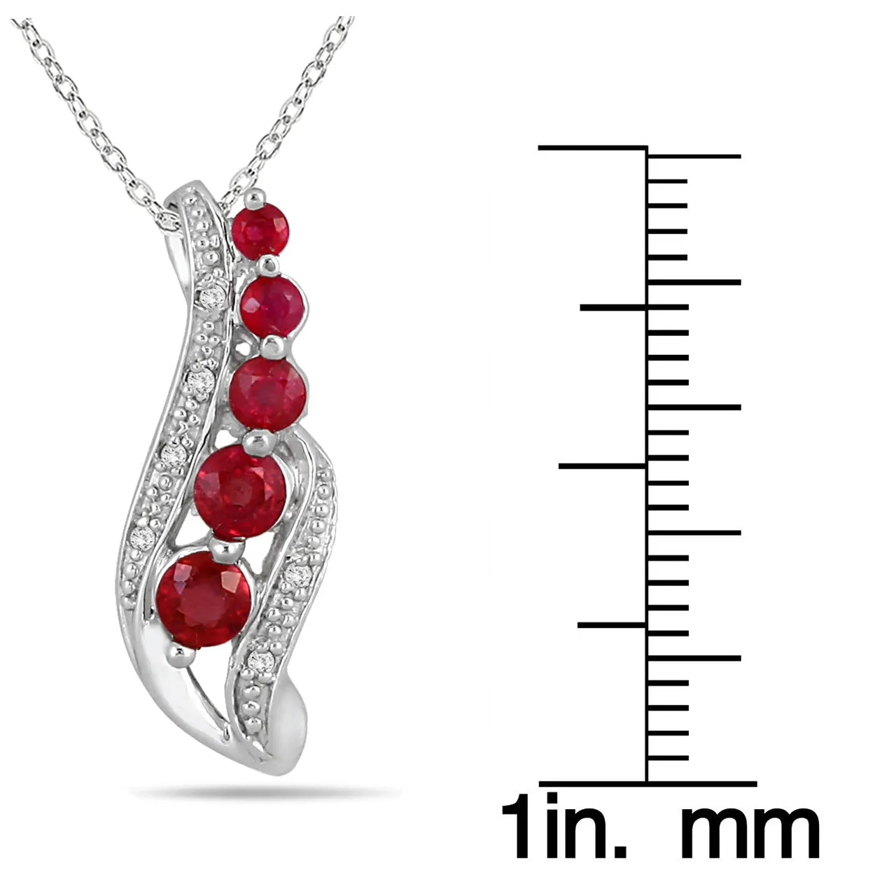 14K  Diamond And Ruby Drop Pendant