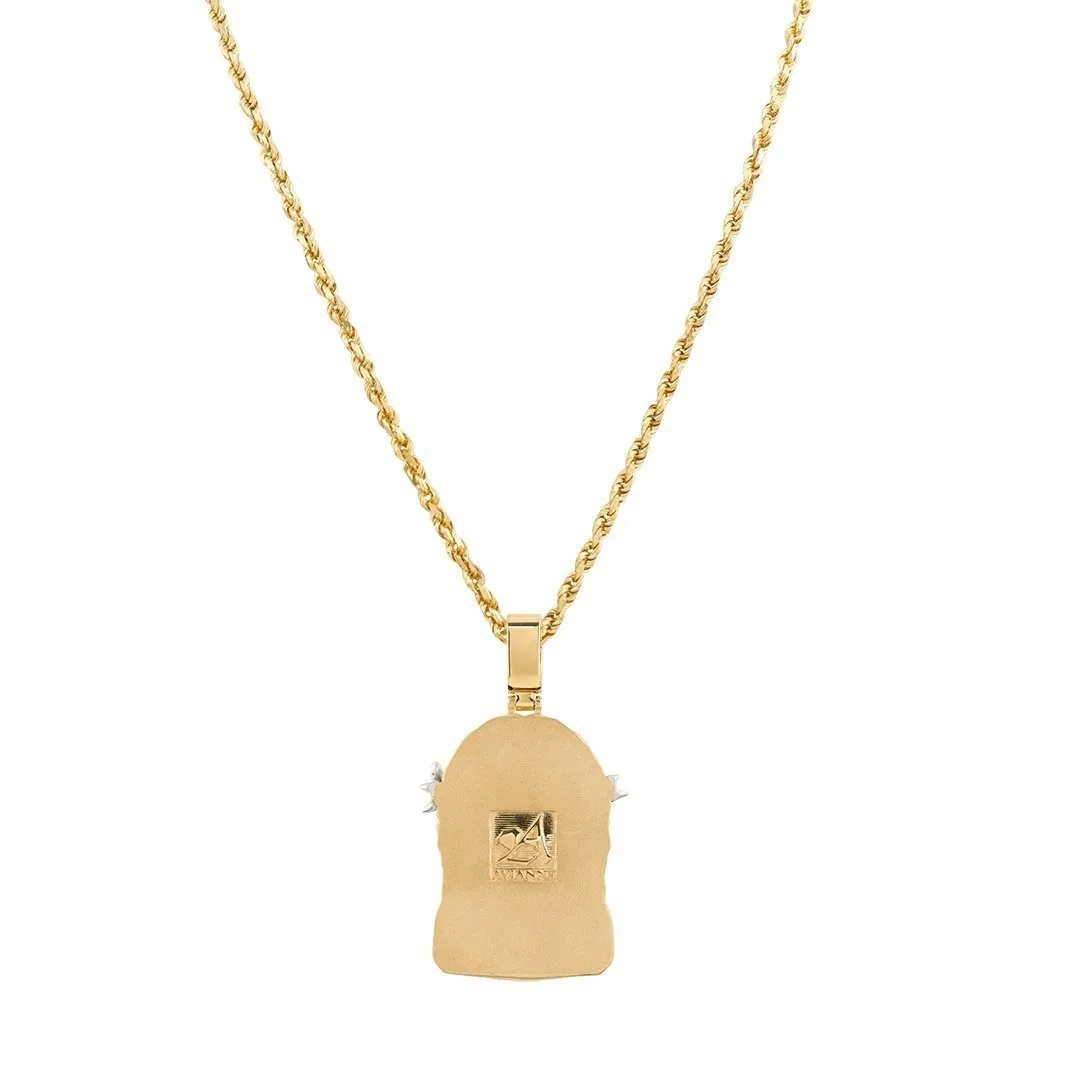 14k GoldTwo Tone Jesus Head Pendant