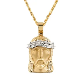 14k GoldTwo Tone Jesus Head Pendant