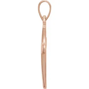 14K Rose 28.5x19 mm Cross Pendant