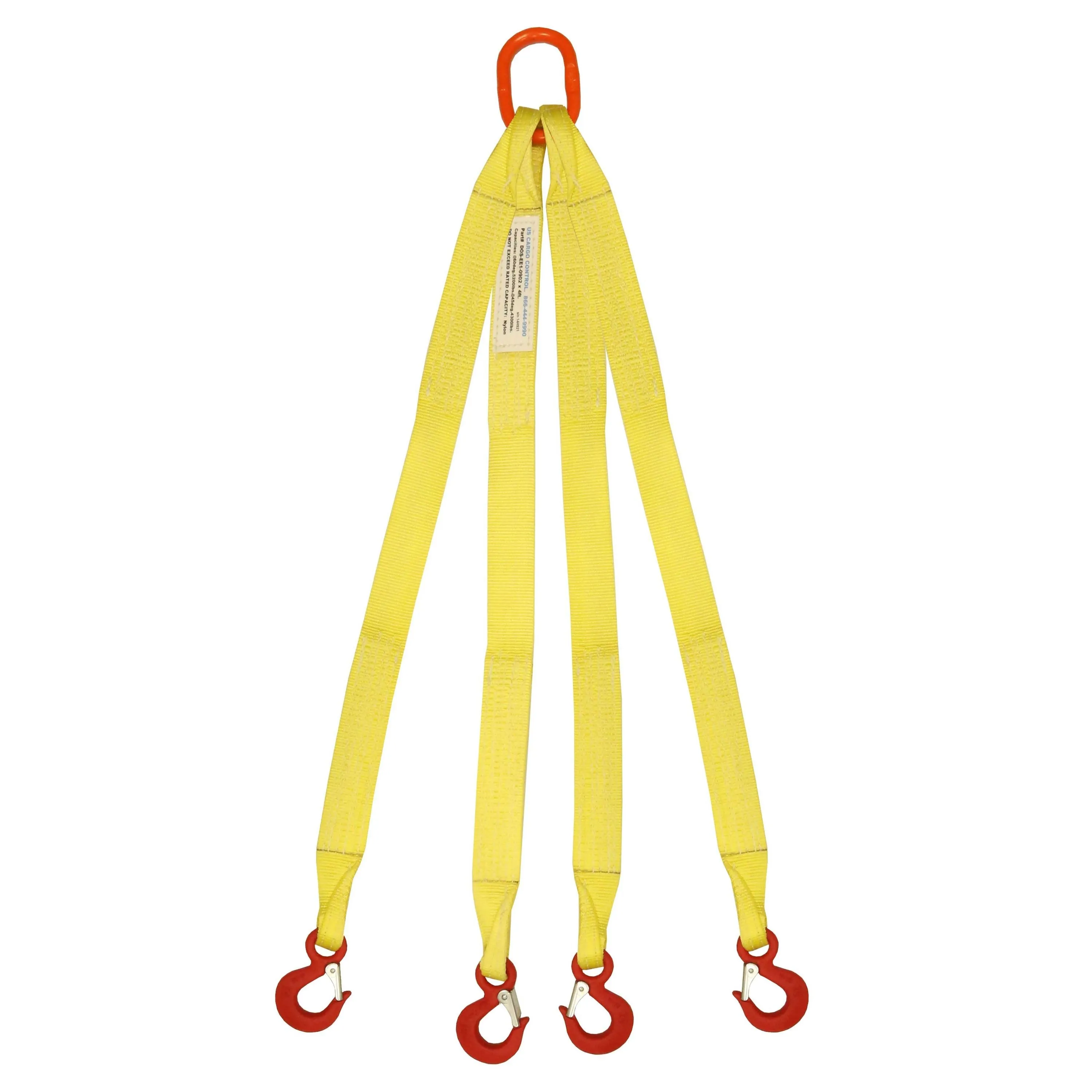 2"x7' (1 ply) Quad Leg Nylon Sling w/ Master Link & Sling Hook