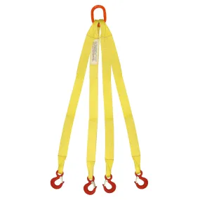 2"x7' (1 ply) Quad Leg Nylon Sling w/ Master Link & Sling Hook
