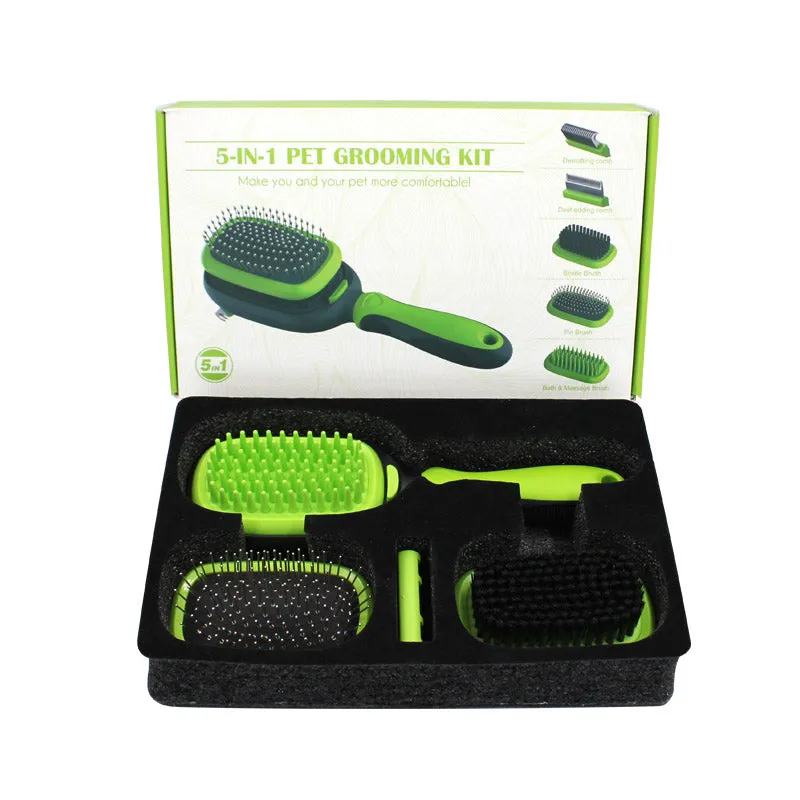 5 In 1 Grooming Comb & Brush Set