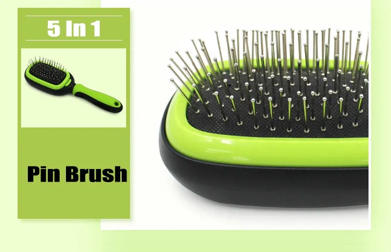 5 In 1 Grooming Comb & Brush Set