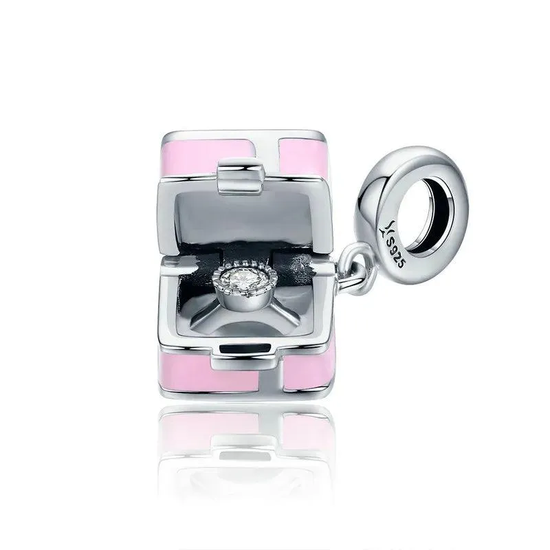 925 Sterling Silver Heart Book Shape Pendant Charm Jewelry Without Chain