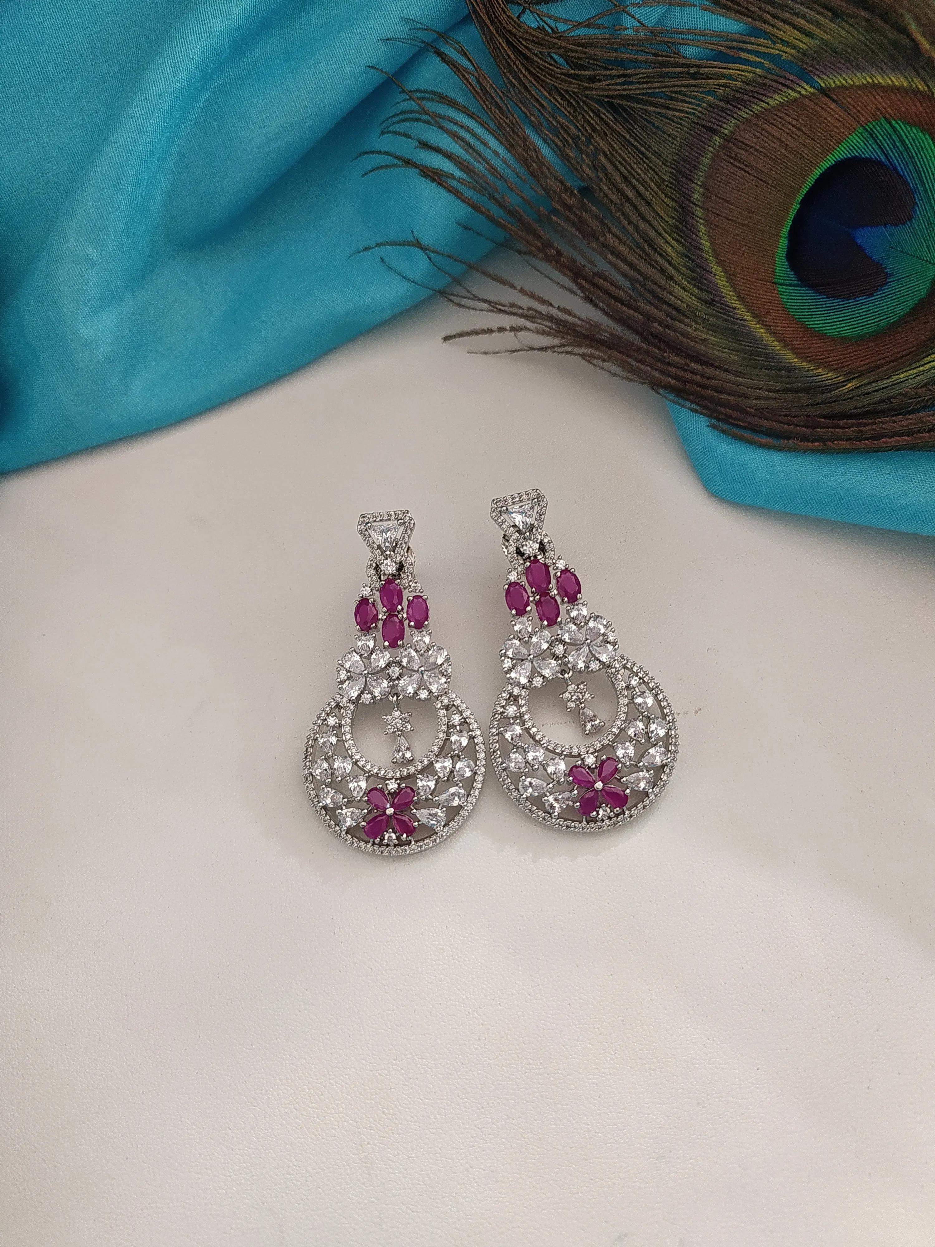 AD stone Heavy choker set in hydro ruby color