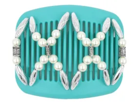 African Butterfly Hair Comb - Dalena Turquoise 12