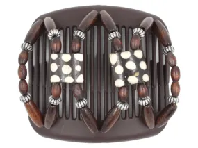 African Butterfly Hair Comb - Stones & Bones Brown 113