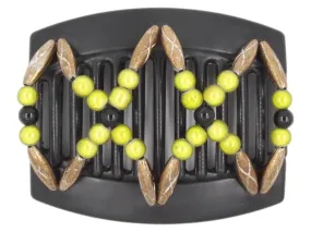 African Butterfly Thick Hair Comb - Dalena Black 122