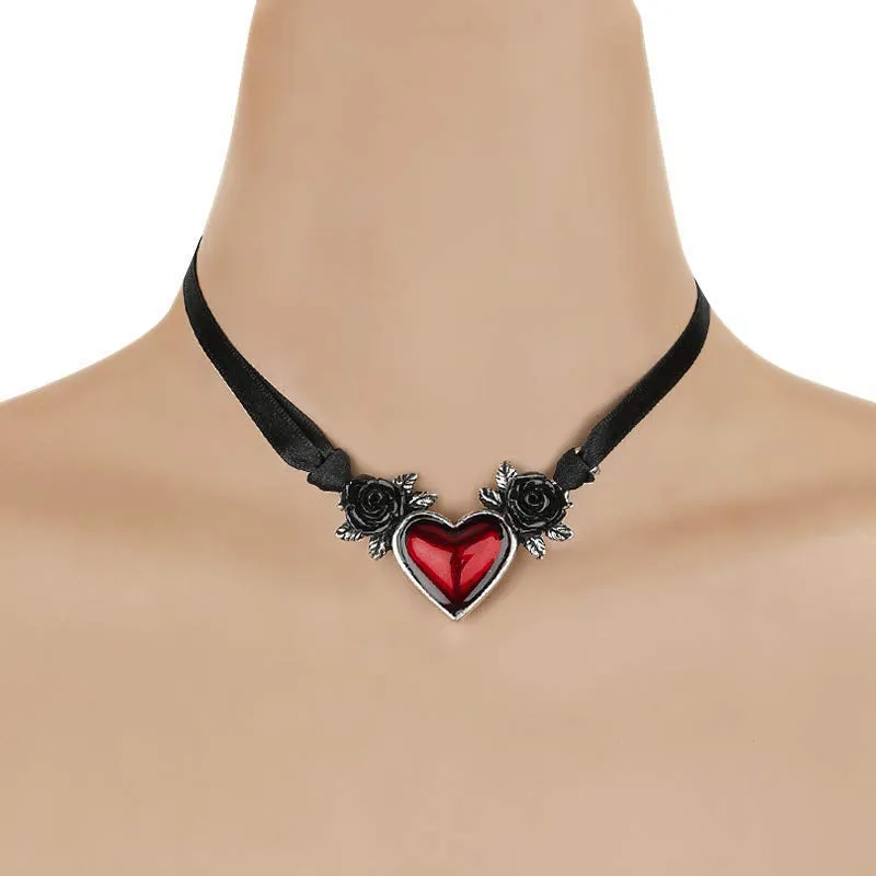 Alchemy Gothic Blood Heart Pendant Necklace