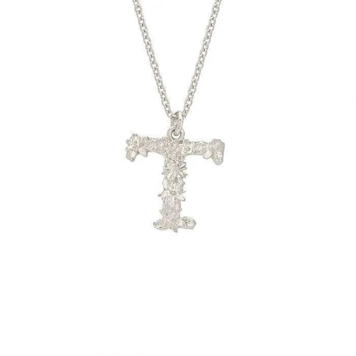 Alex Monroe Floral Letter T Necklace