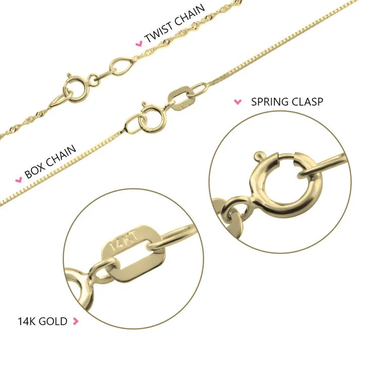 Arabic Writing Necklace 14k Gold