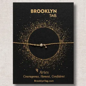 Aries Zodiac Constellation Bracelet with Zircon