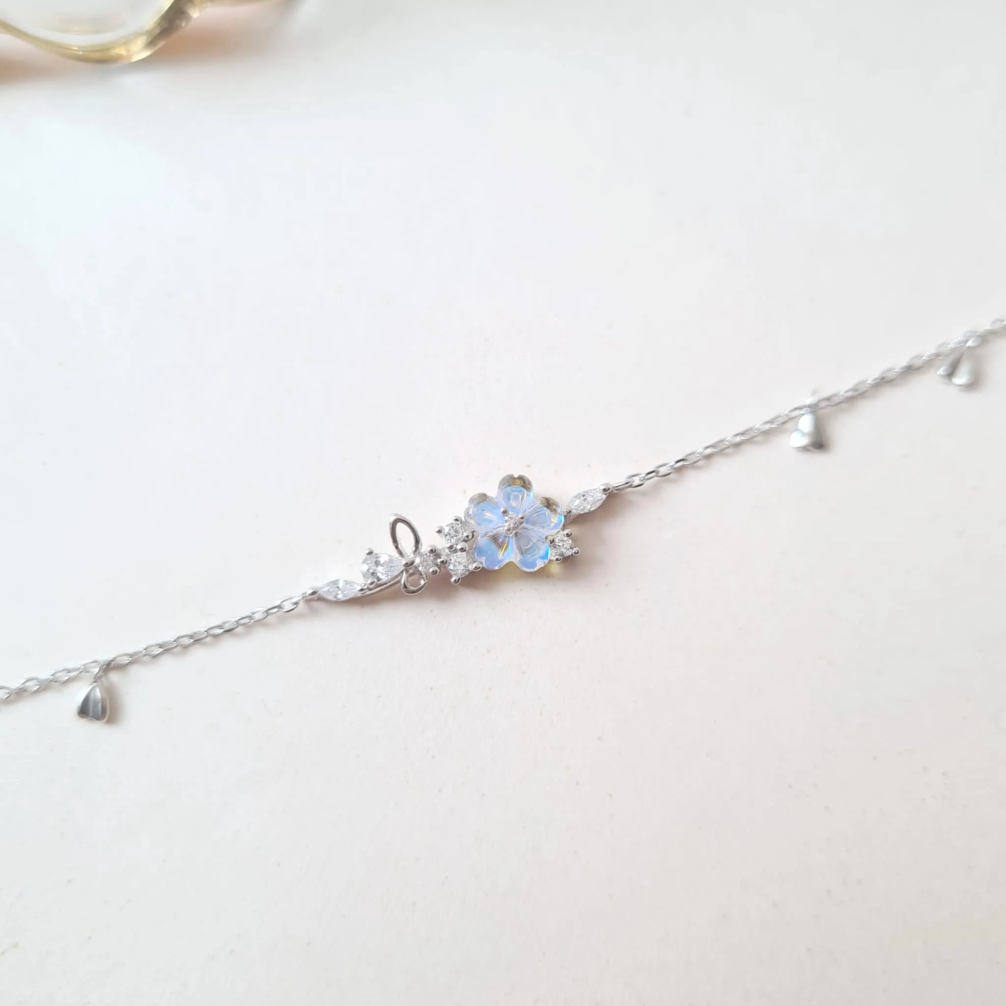 Aurora Butterfly Flower Bracelet 925 Silver