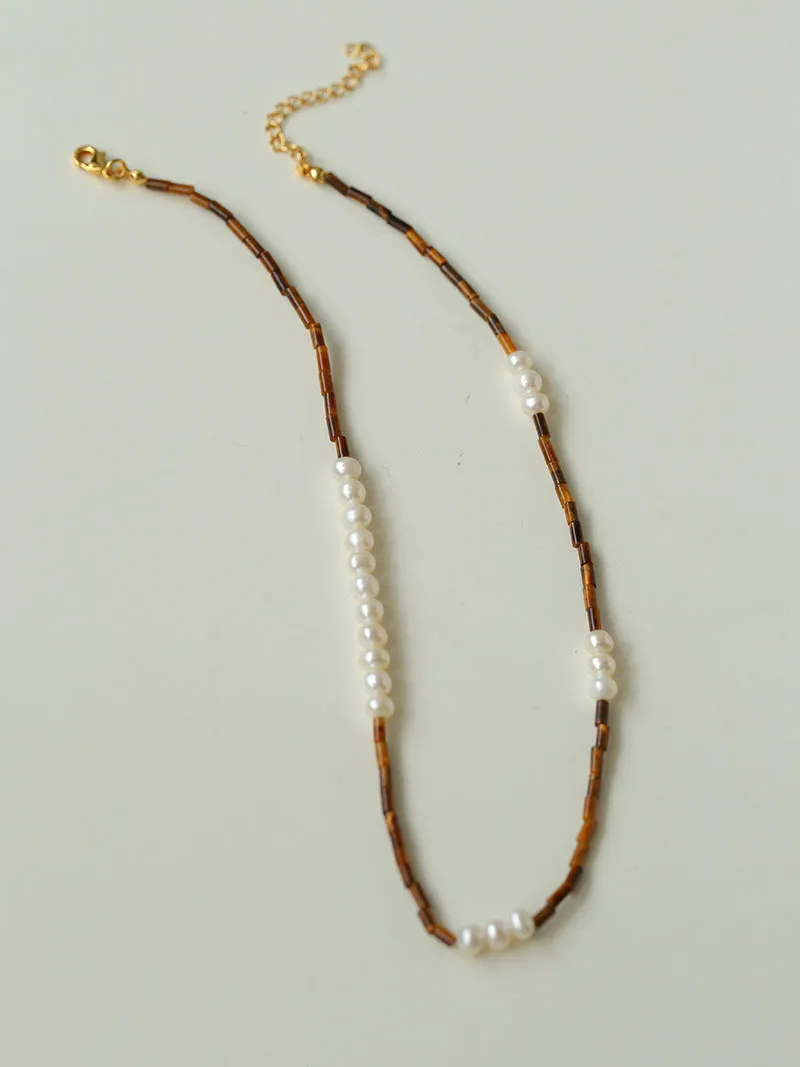 Azure Mosaic Freshwater Pearl Necklace