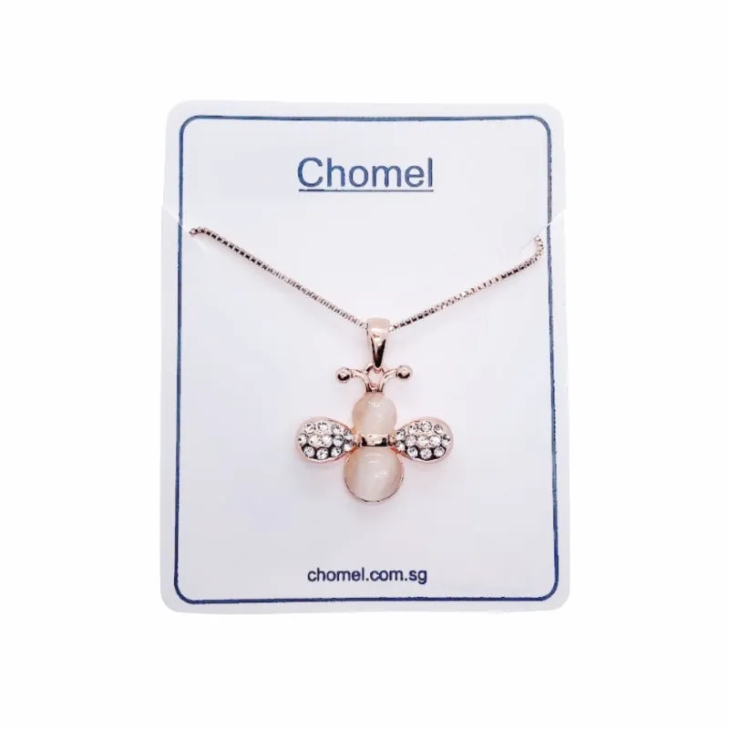 Bee Simulated Moonstone Pendant Necklace