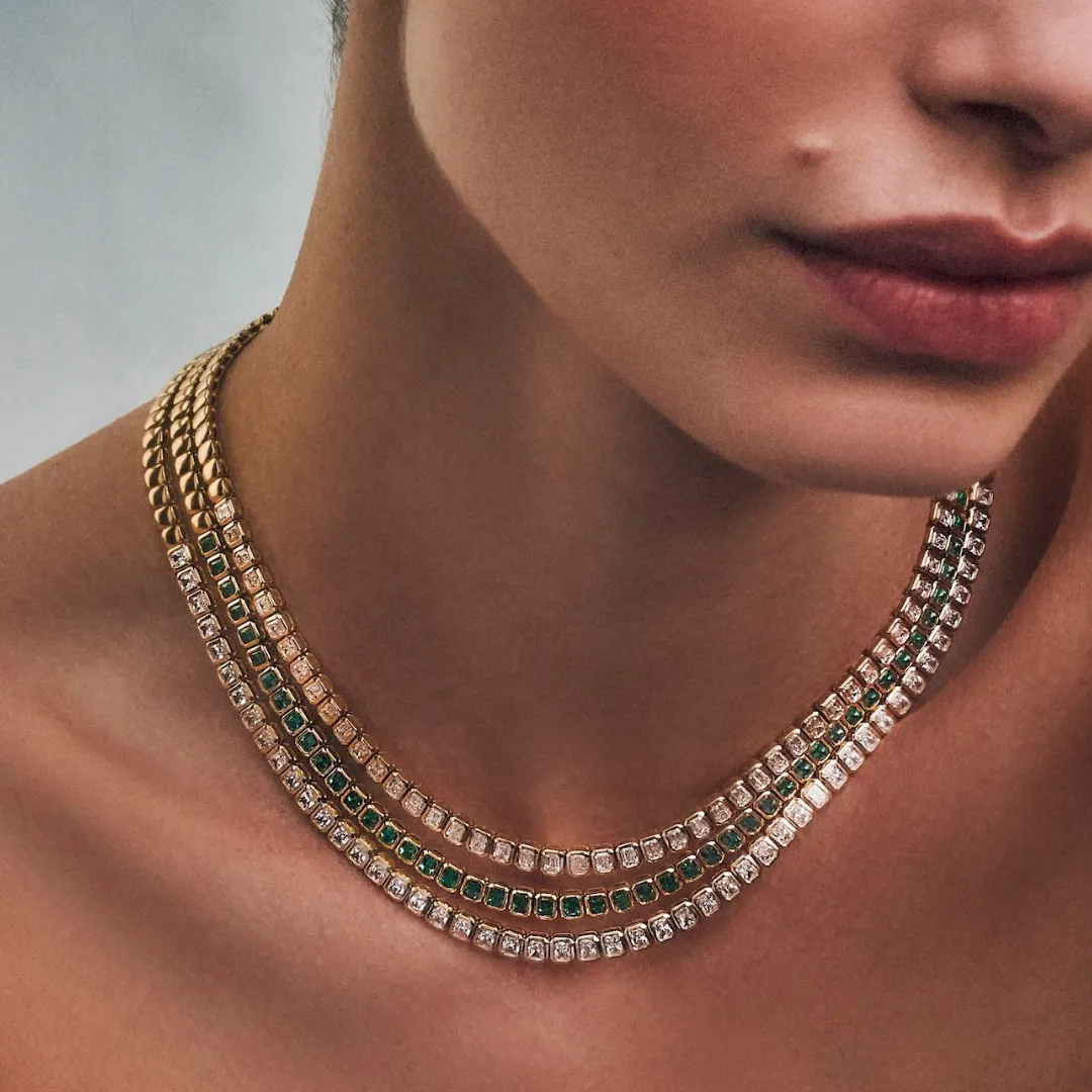 BEZELED RADIANT CUT DIAMOND CHOKER