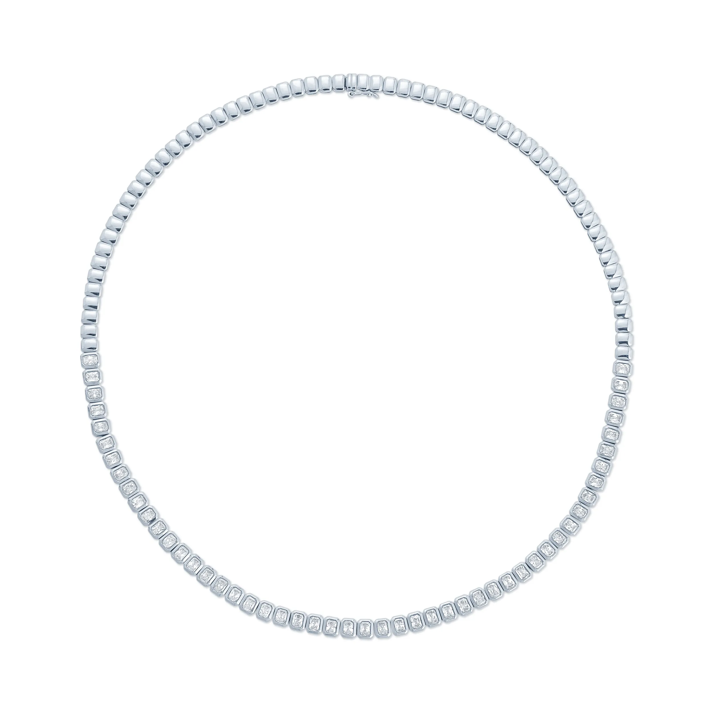 BEZELED RADIANT CUT DIAMOND CHOKER