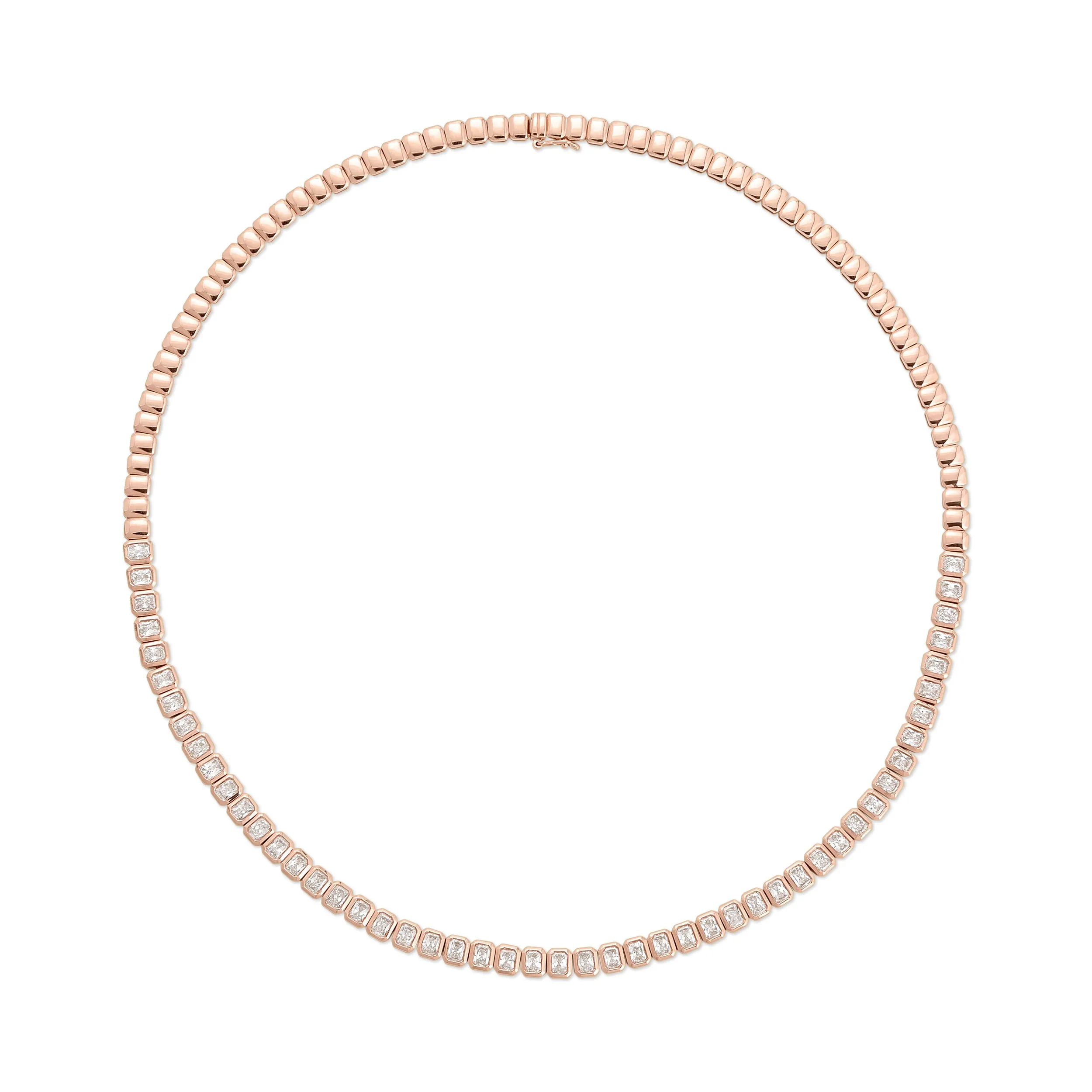 BEZELED RADIANT CUT DIAMOND CHOKER