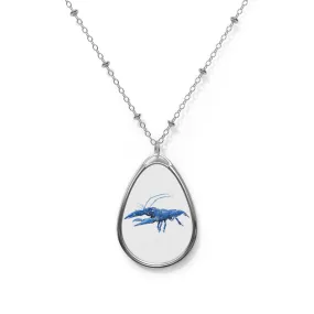 Blue Crawfish Oval Necklace