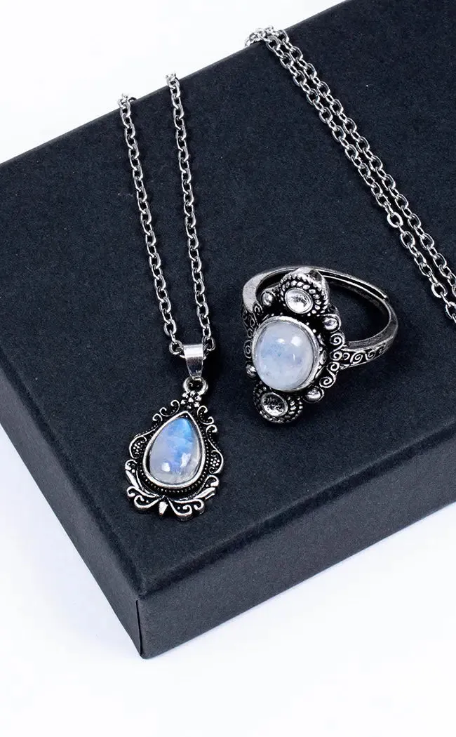 Blue Moonstone Stainless Steel Necklace