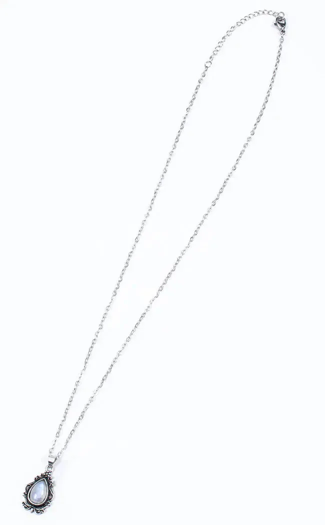 Blue Moonstone Stainless Steel Necklace