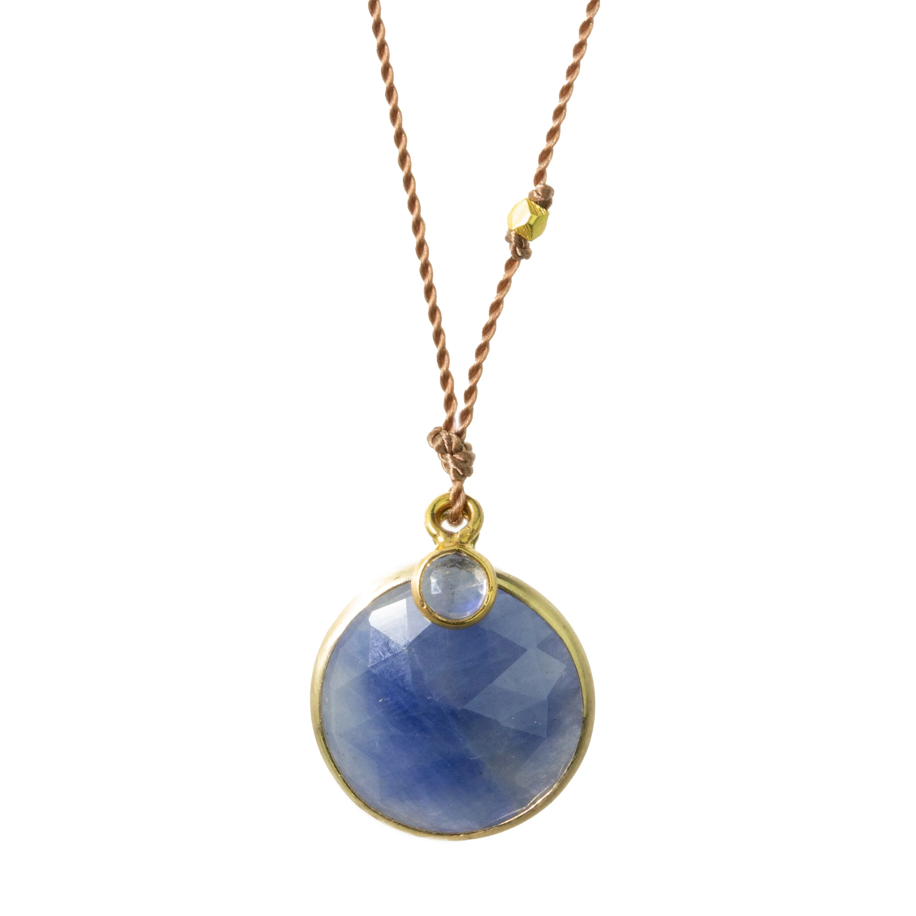 Blue Sapphire   Moonstone Necklace
