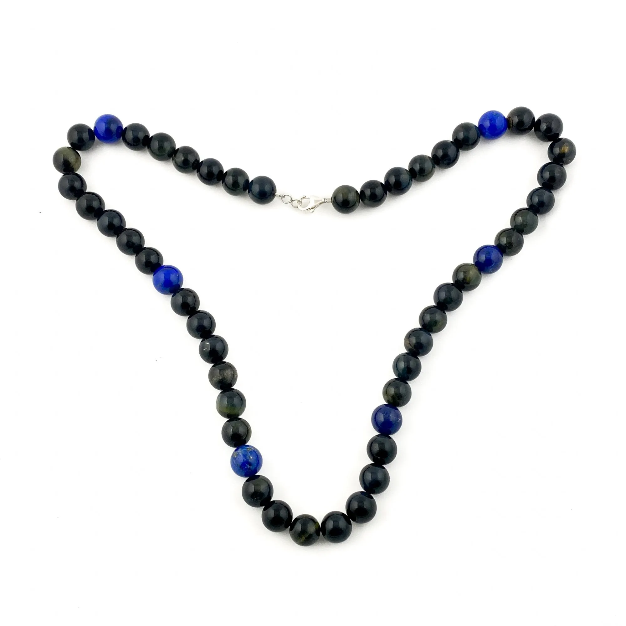 Blue Tiger's Eye Beaded Necklace