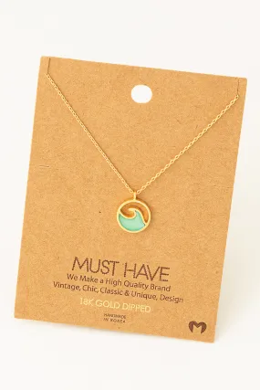 Blue Wave 18K Gold Dipped Necklace