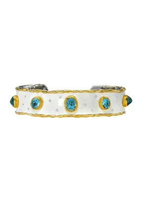 Blue Zircon Frosted Enamel Bracelet