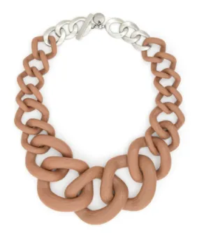 Chunky Links Statement Necklace Tan
