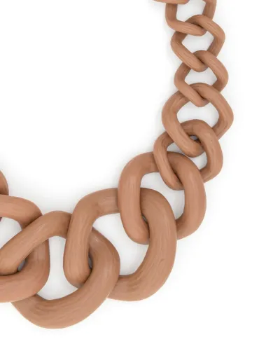Chunky Links Statement Necklace Tan
