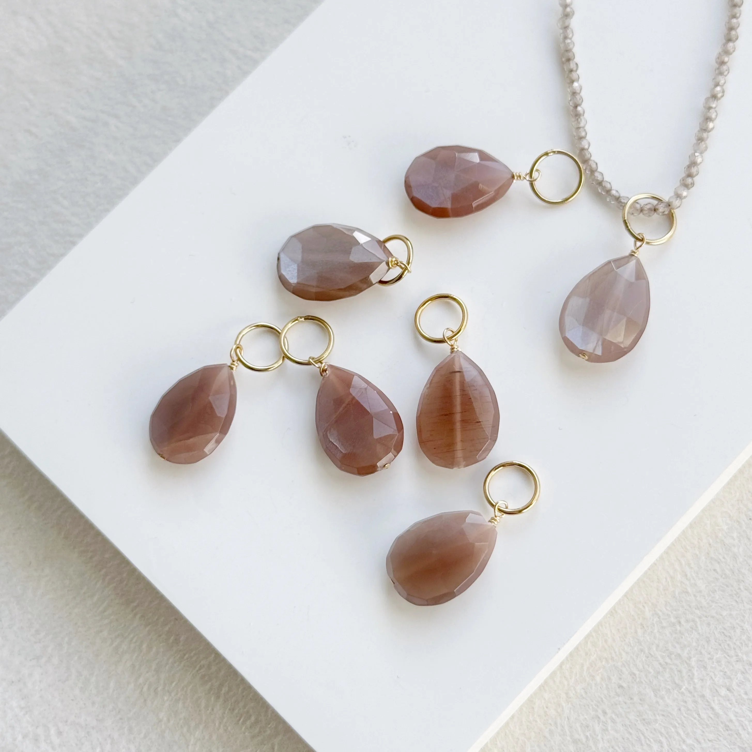 Coffee Moonstone Drop Bijou Charm