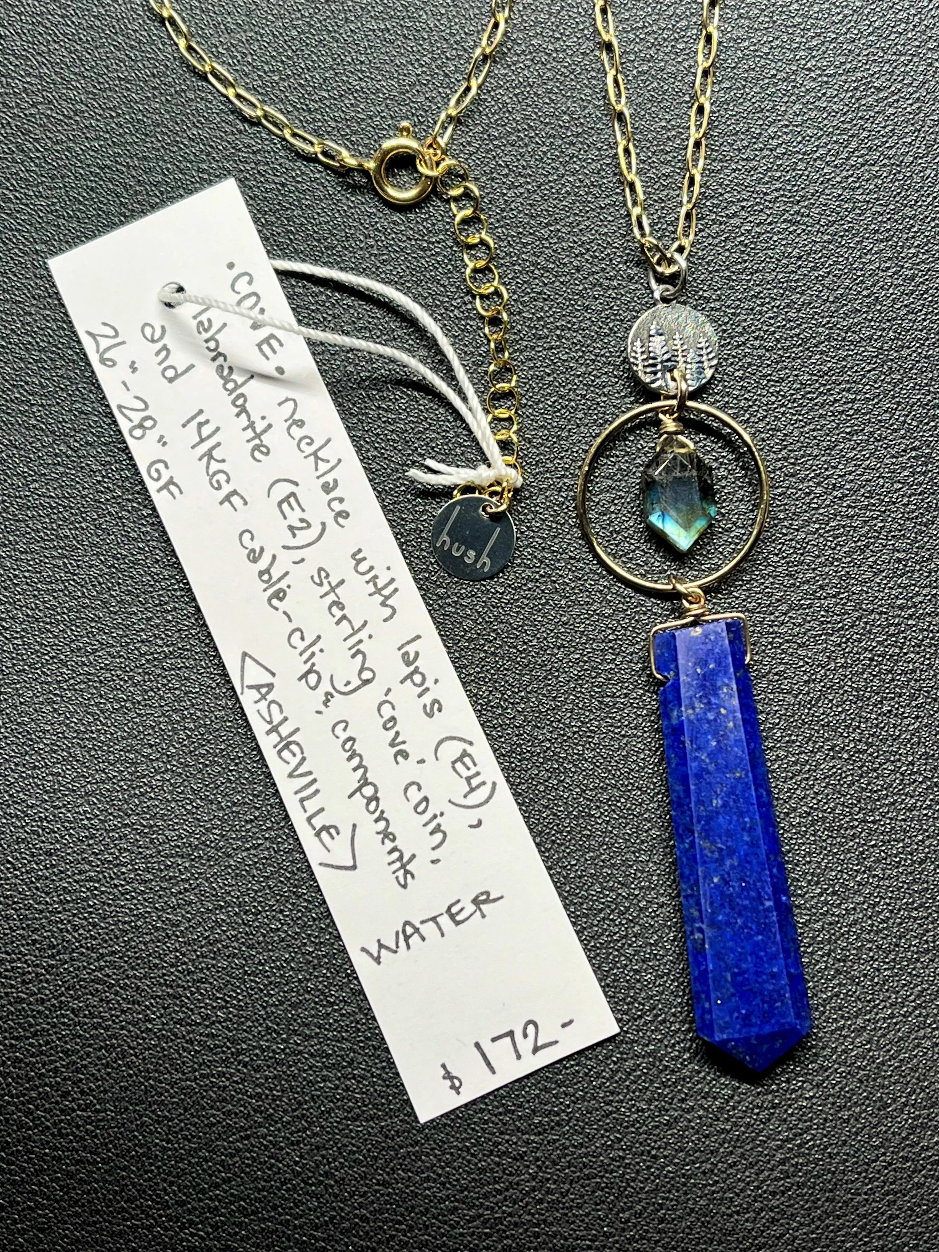•COVE• lapis   labradorite   mixed metal necklace (26"-28")