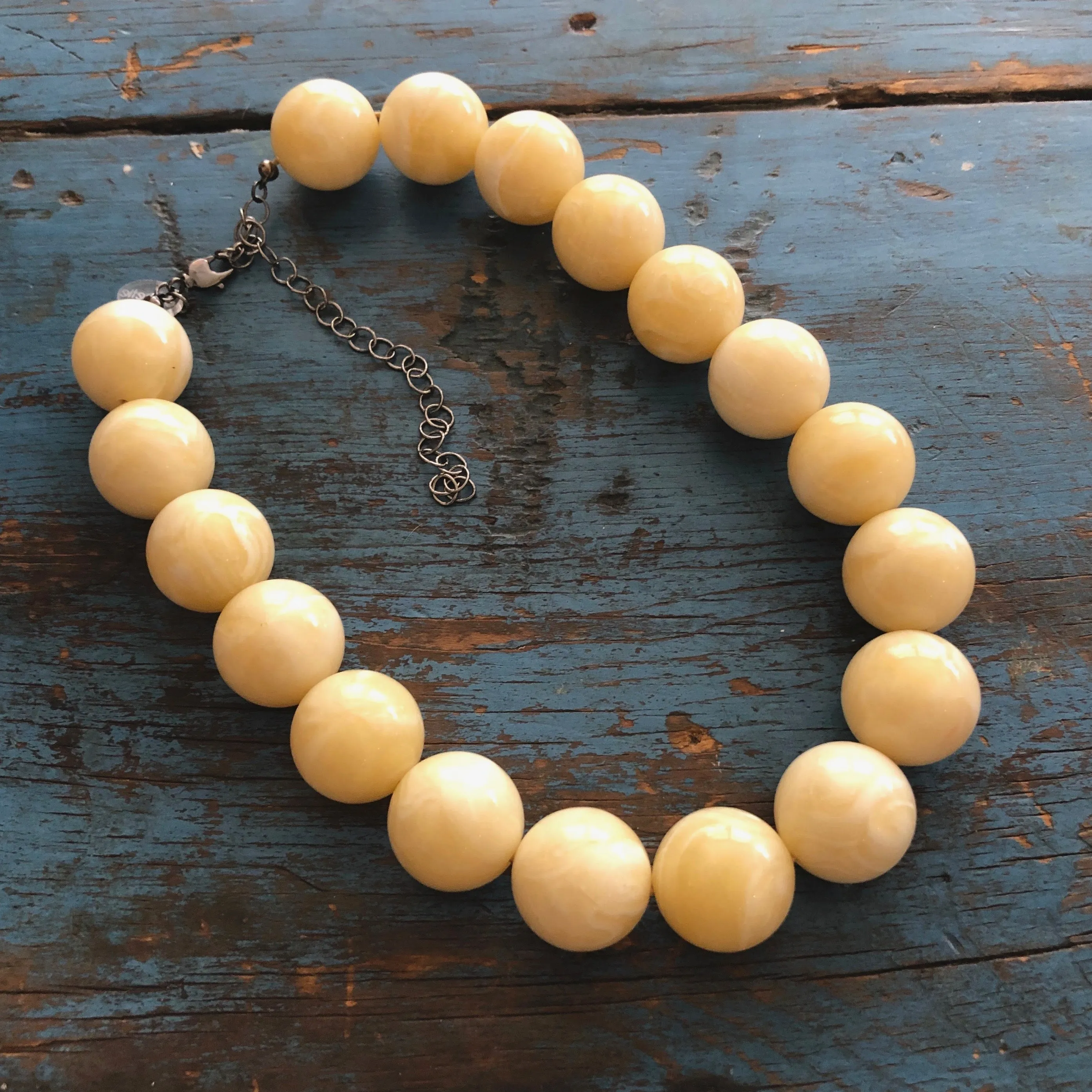 Cream Marbled Marco Necklace