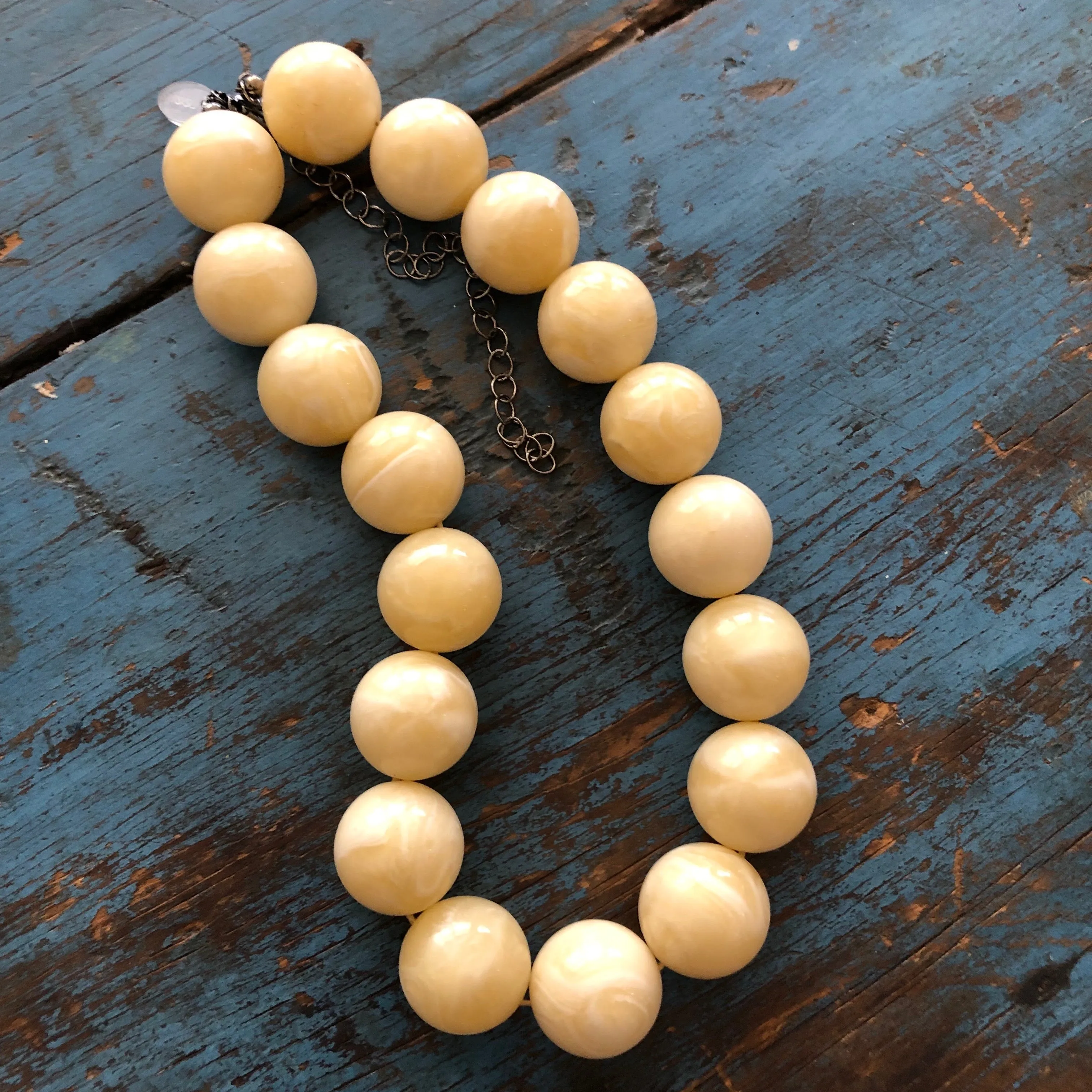 Cream Marbled Marco Necklace