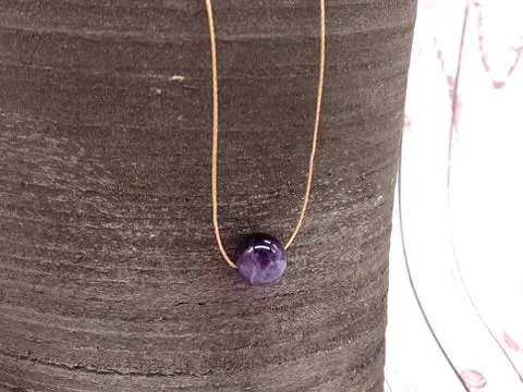Crystal Bead Necklace on Fine Cord