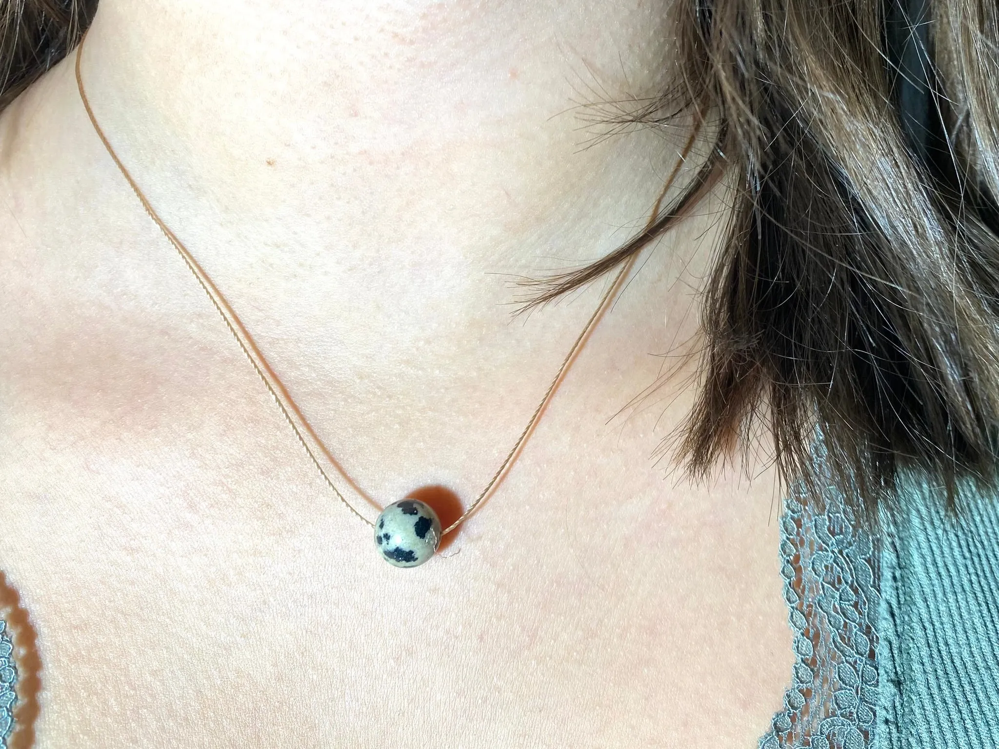Crystal Bead Necklace on Fine Cord