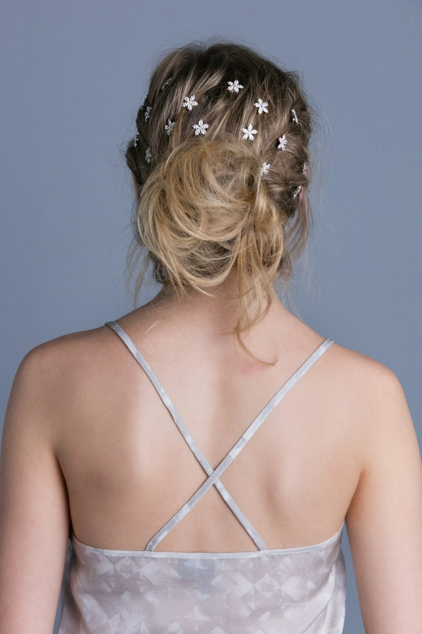 Crystal Flower Mini Hair Comb (5 piece set)