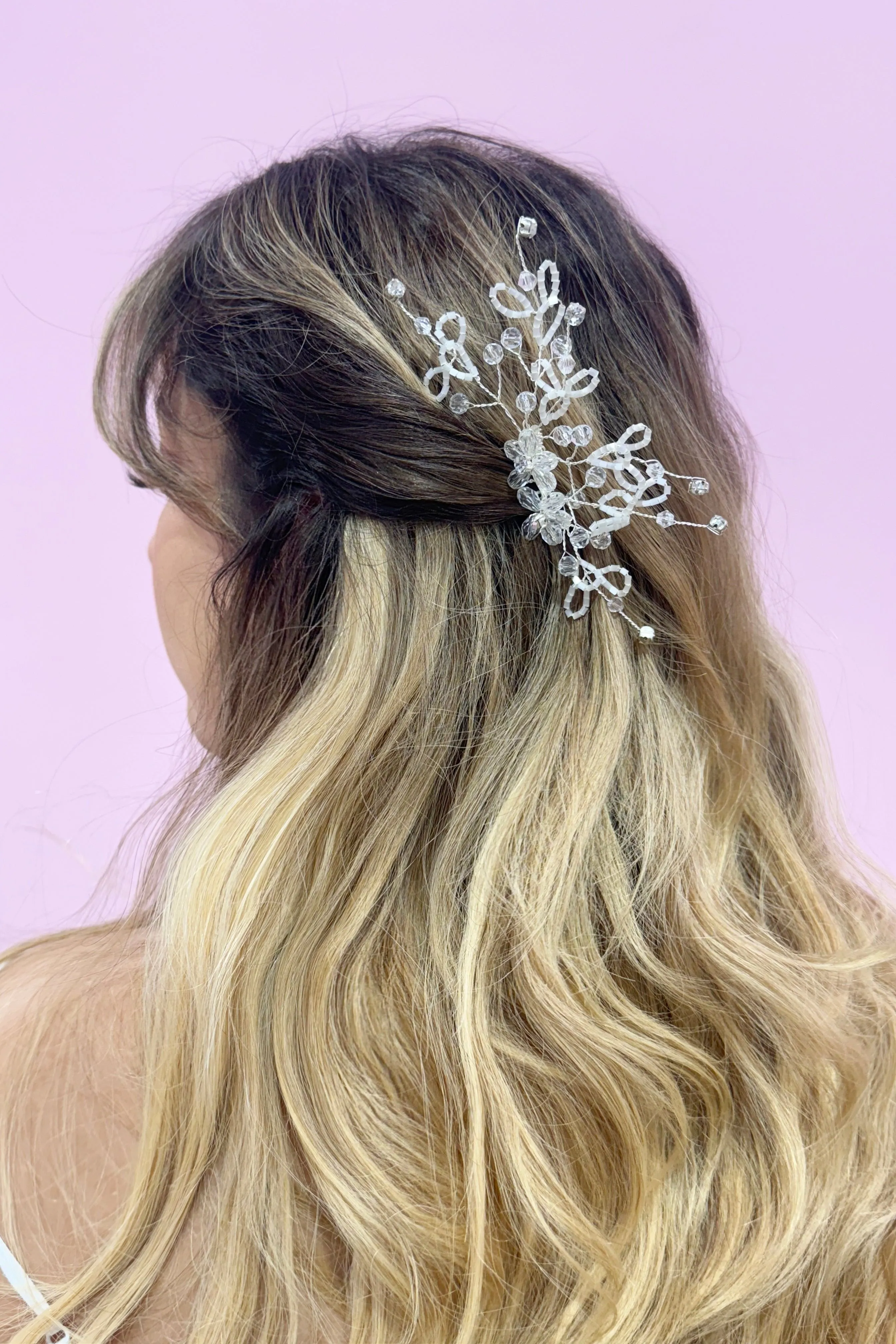 Crystalized Tree and Flowers Comb