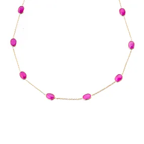 Delara Ruby Necklace, 18K Gold