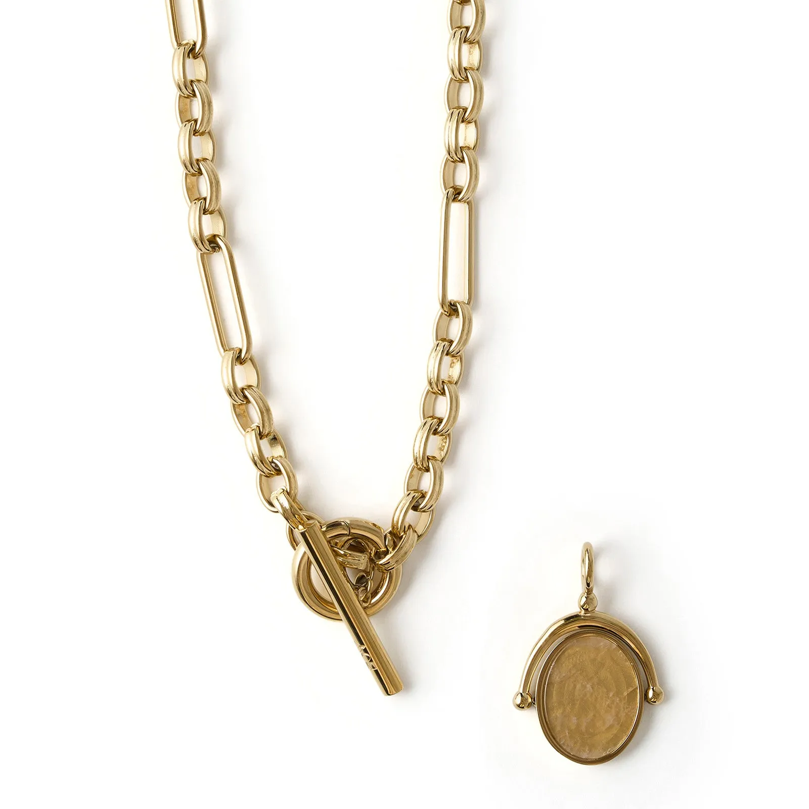Delilah Spinner Necklace - Rose Quartz