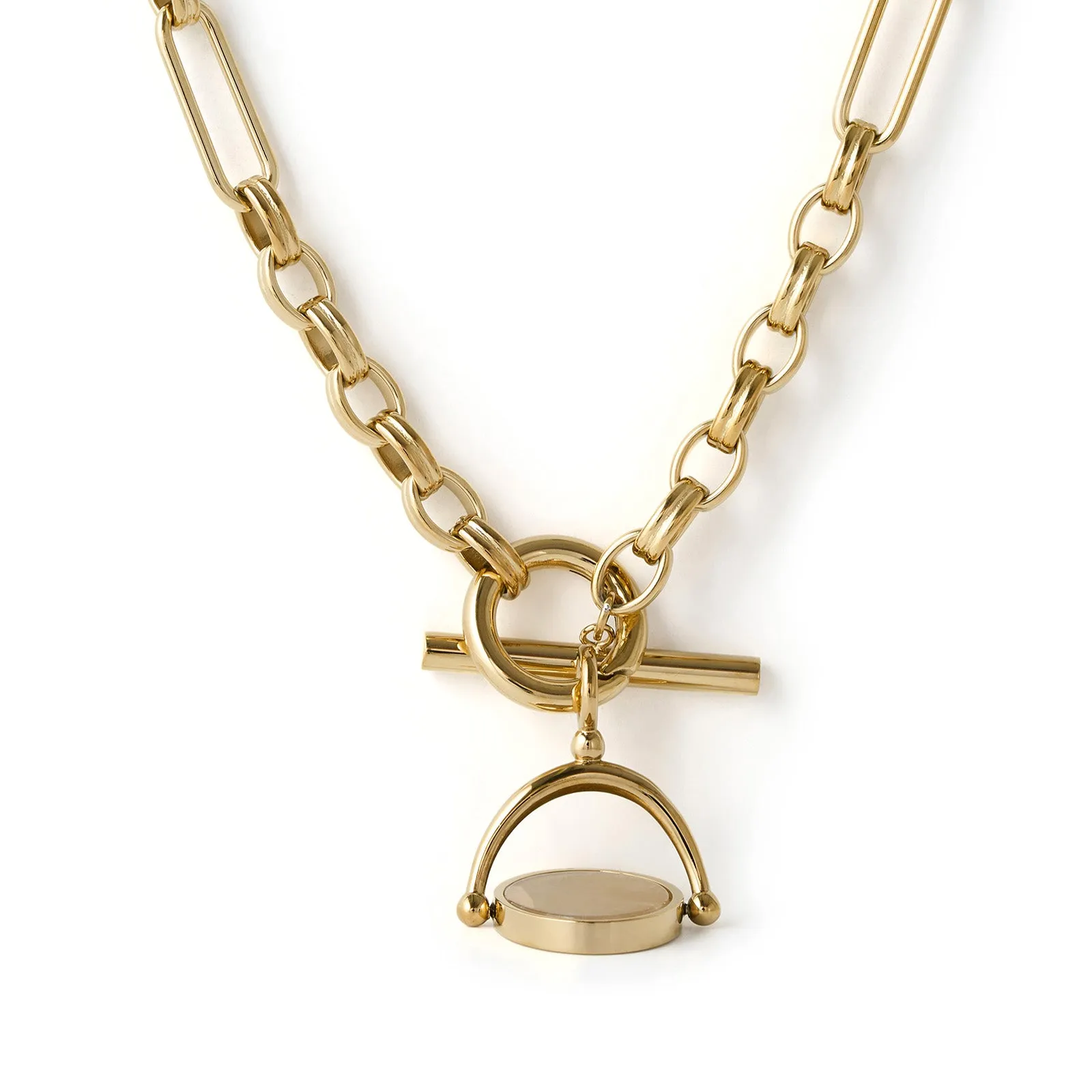 Delilah Spinner Necklace - Rose Quartz