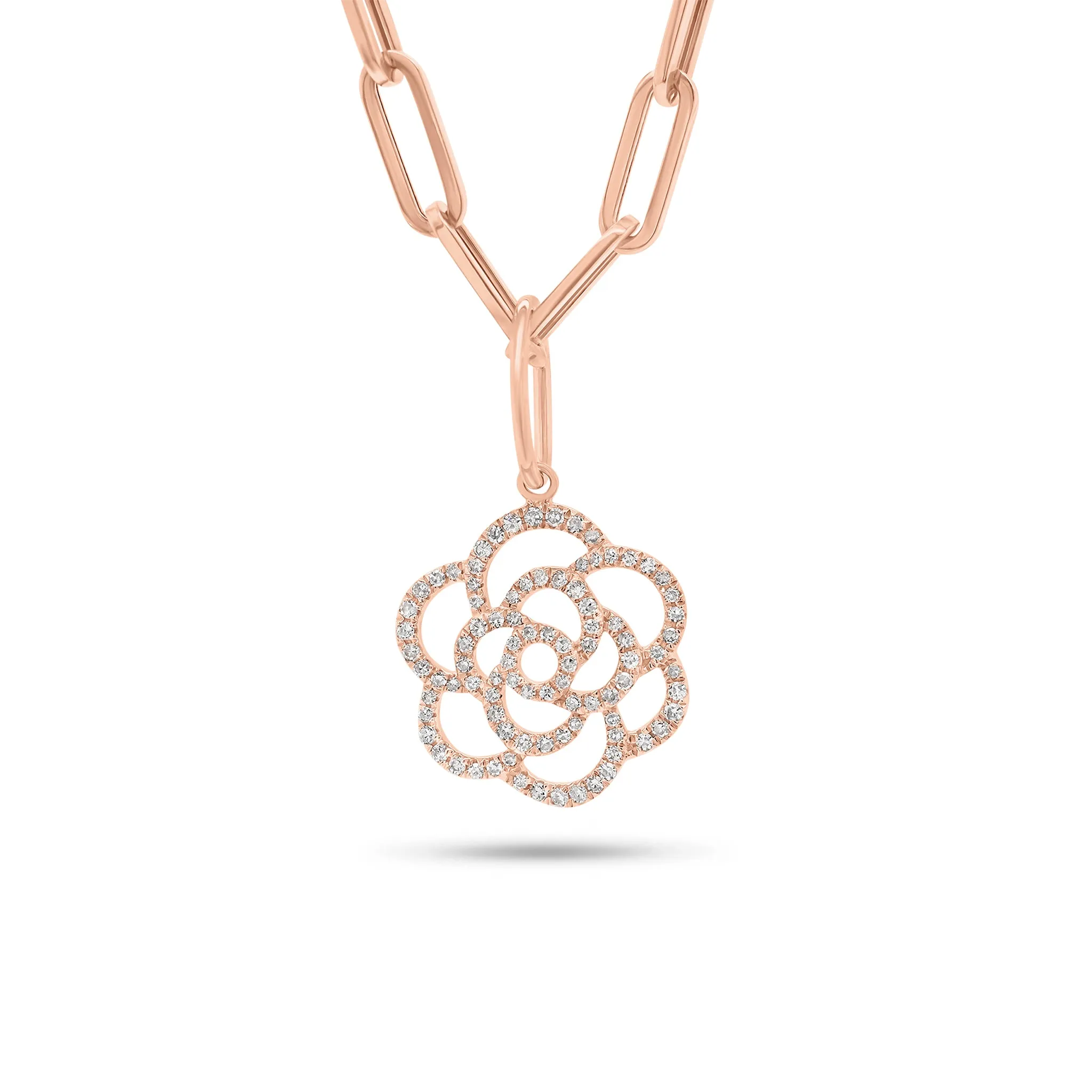 Diamond Rose Cutout Charm