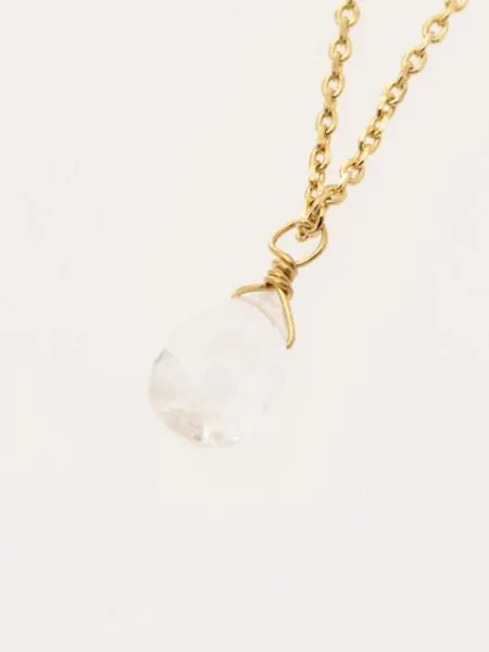 Drop Cut Gemstone Necklace